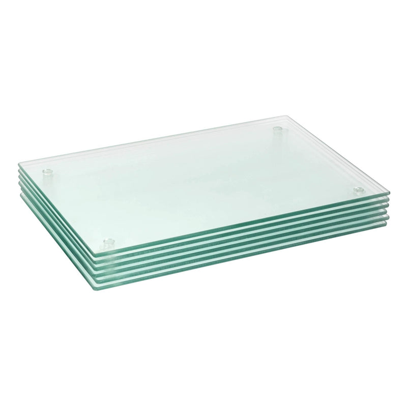 Clear 40cm x 30cm Glass Placemats - Pack of 6 - By Harbour Housewares