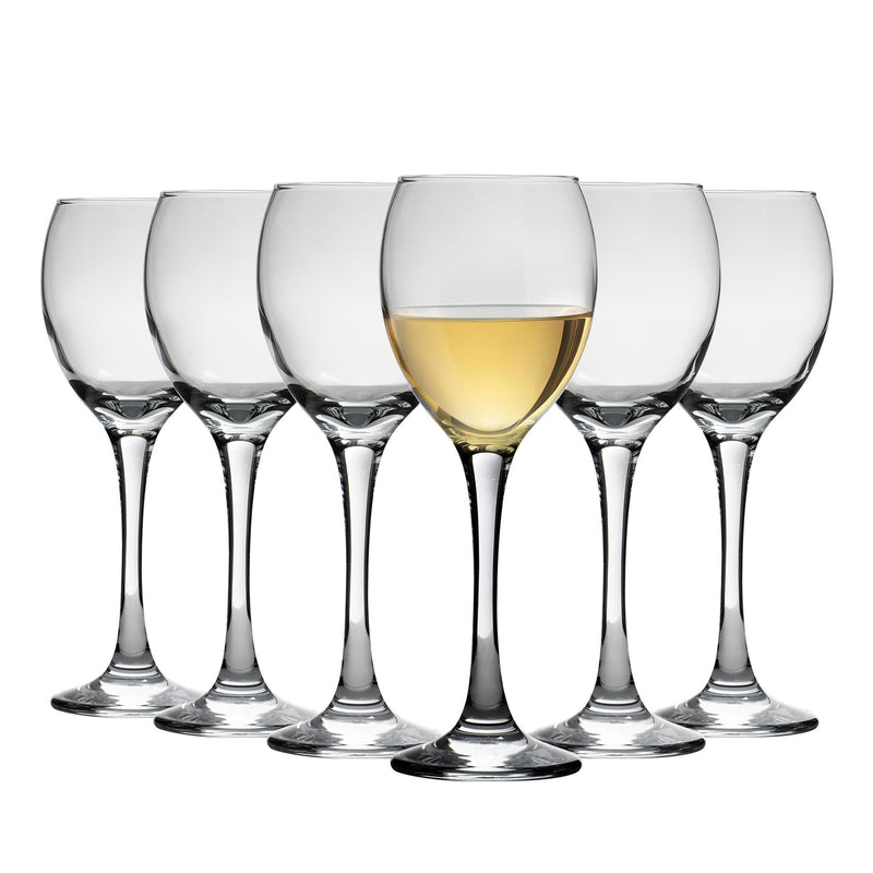 245ml Venue White Wine Glasses - Clear - Pack of 6  - By LAV
