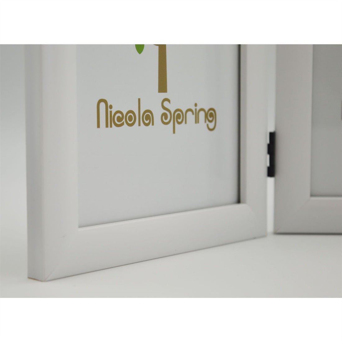 White 5" x 7" Folding Double Photo Frame