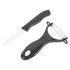 2pc Black Ceramic Kitchen Utility Knife & Peeler Set - By Ashley