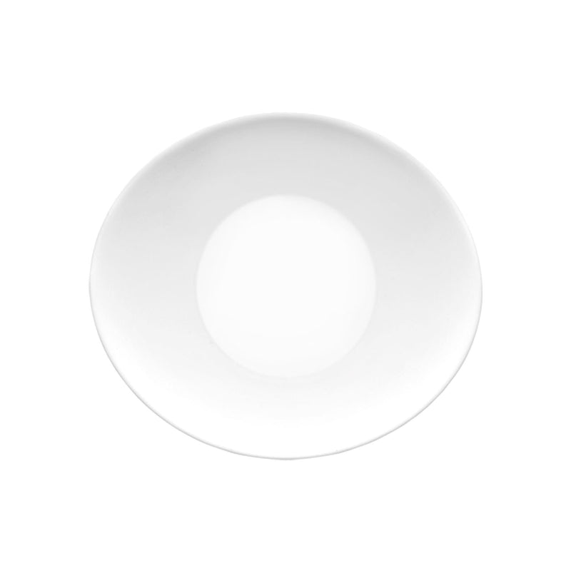 22cm x 19.5cm Prometeo White Oval Glass Dessert Plates - Pack of Six - By Bormioli Rocco