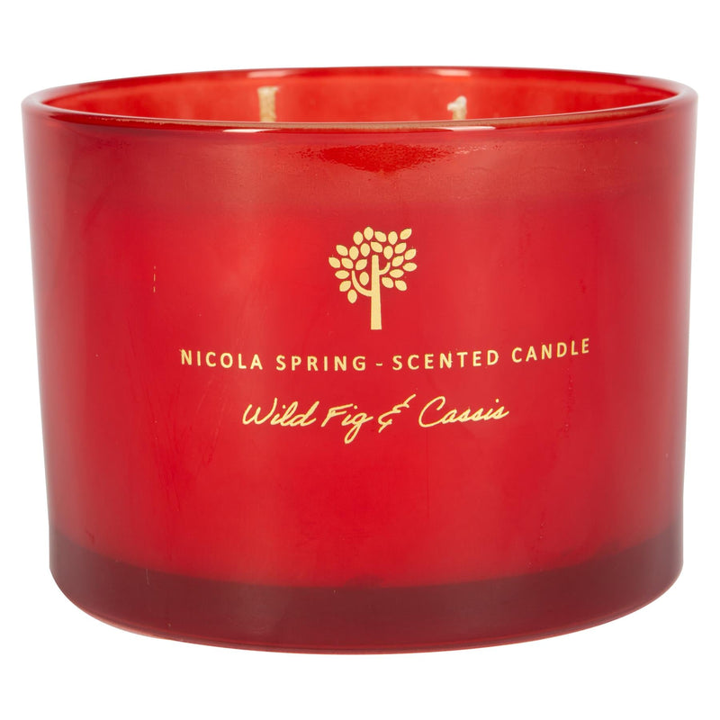 350g Double Wick Wild Fig & Cassis Scented Soy Wax Candle - by Nicola Spring