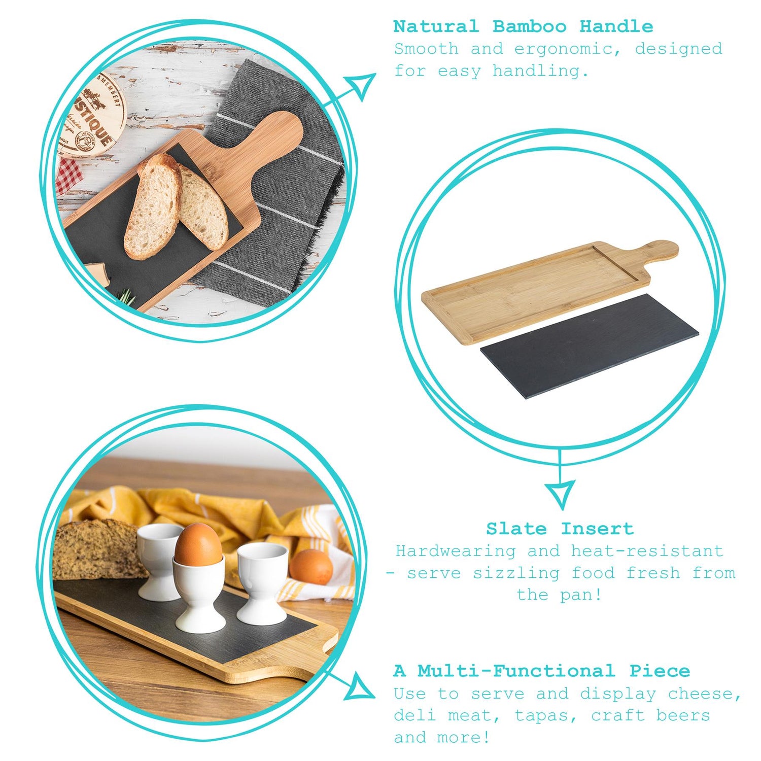 30cm x 12.5cm Bamboo Slate Serving Board