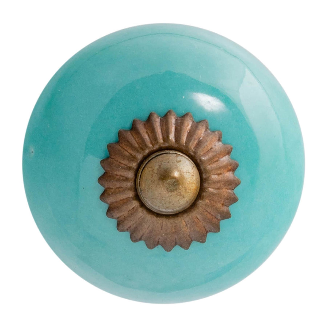 Turquoise 4.5cm Round Ceramic Cabinet Knob