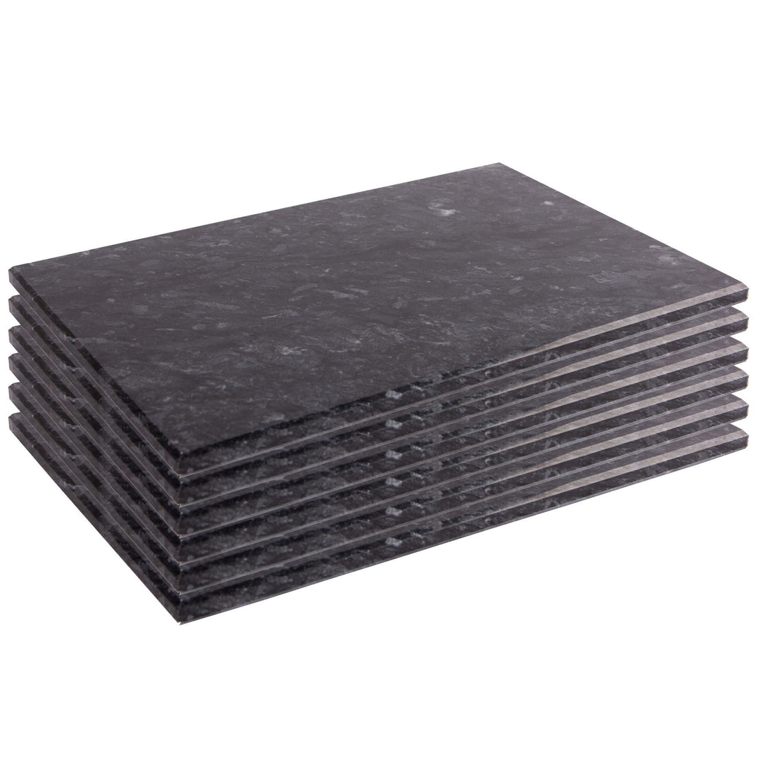 30cm x 20cm Rectangular Black Marble Placemats - Pack of 6
