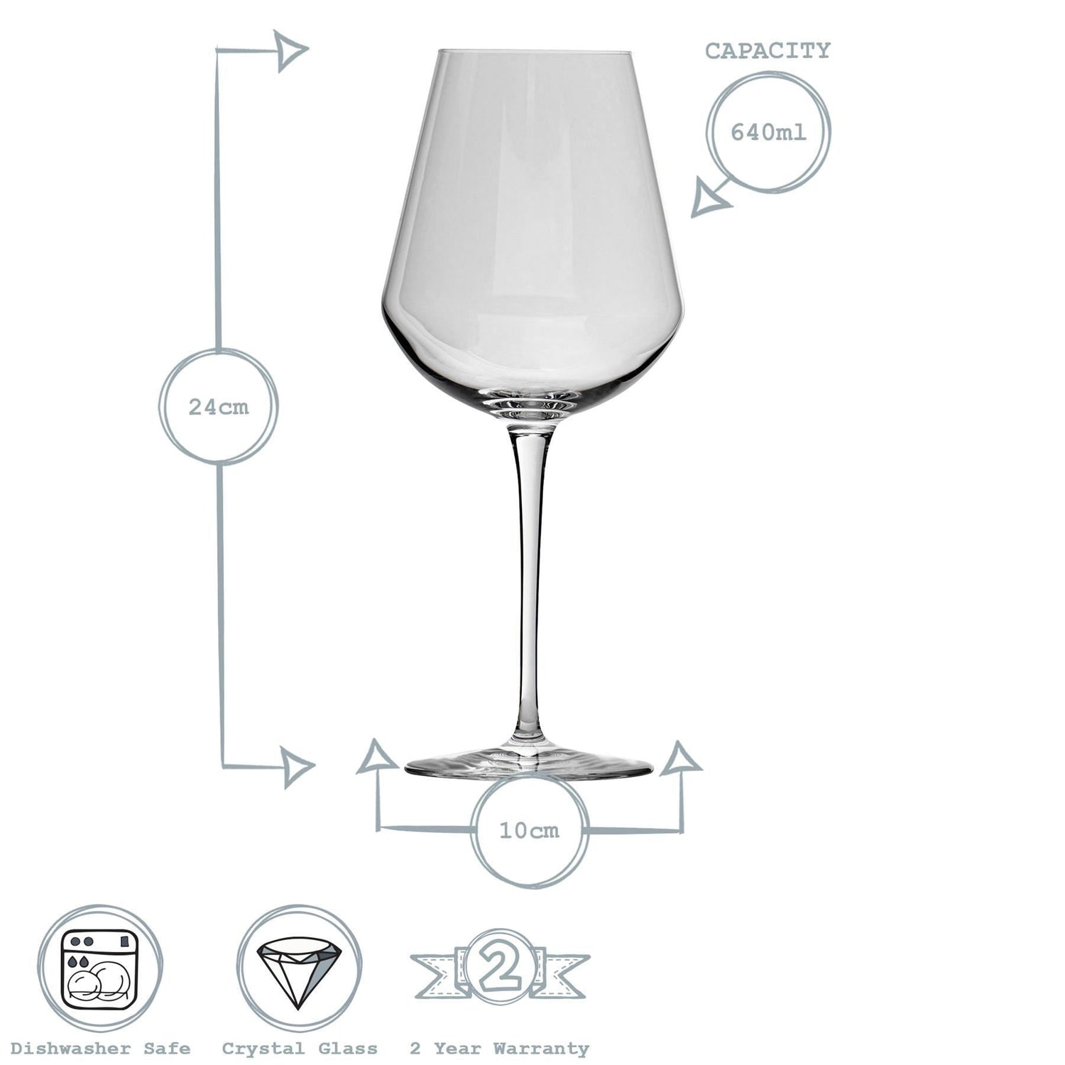 640ml Inalto Uno Wine Glasses - Pack of Six