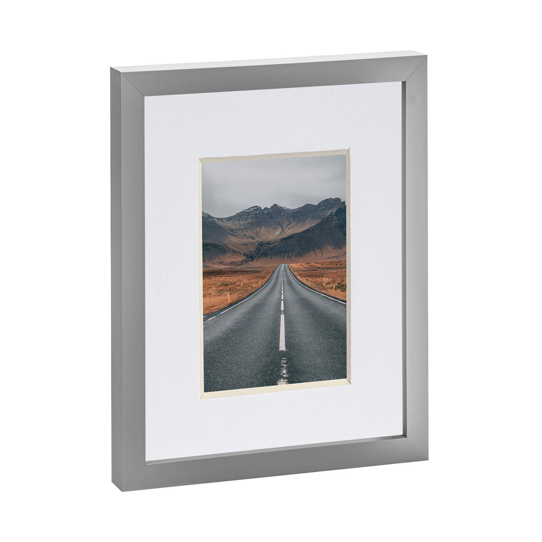 Grey 8" x 10" Photo Frame with White 4" x 6" Mount