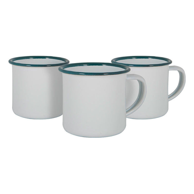 White Enamel Espresso Cups - 130ml - Pack of 6 - By Argon Tableware