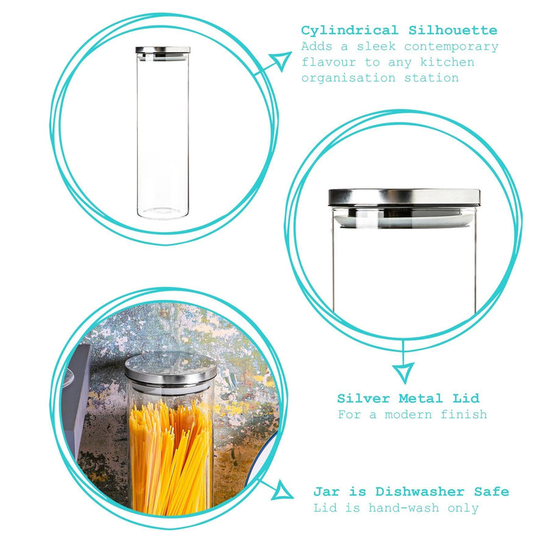 2L Glass Storage Jar with Metal Lid - By Argon Tableware