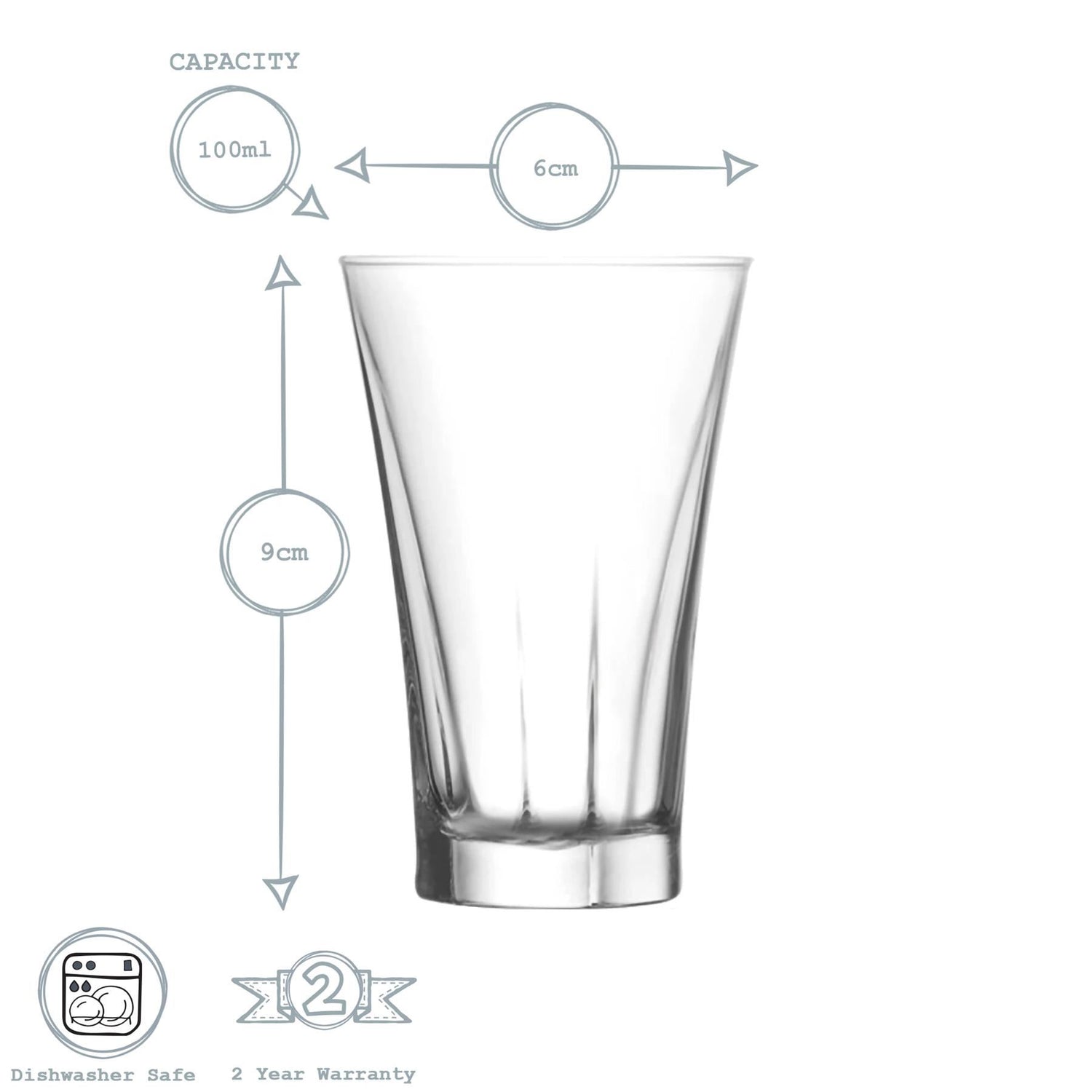 100ml Truva Shot Glasses - Pack of Six