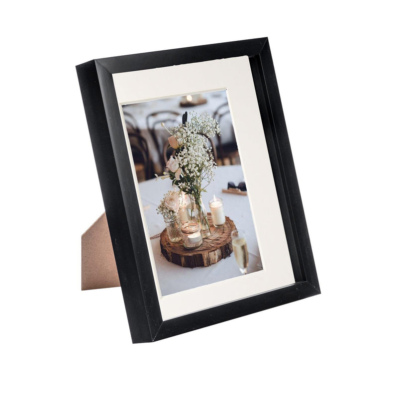 8" x 10" Black 3D Box Photo Frame with 5" x 7" Mount - by Nicola Spring