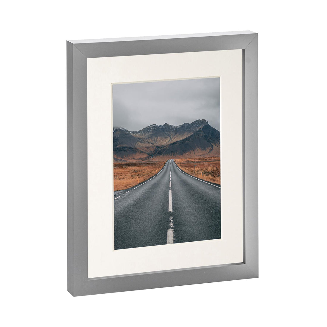 Grey 8" x 10" Photo Frame with Ivory 5" x 7" Mount