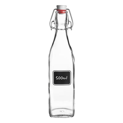 500ml Lavagna Swing Top Glass Bottle with Chalkboard Label