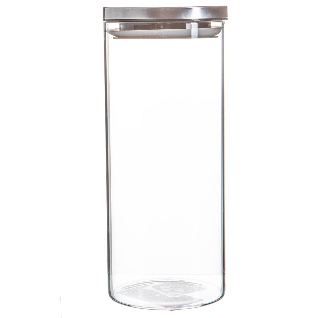 1.5L Glass Storage Jar with Silver Metal Lid