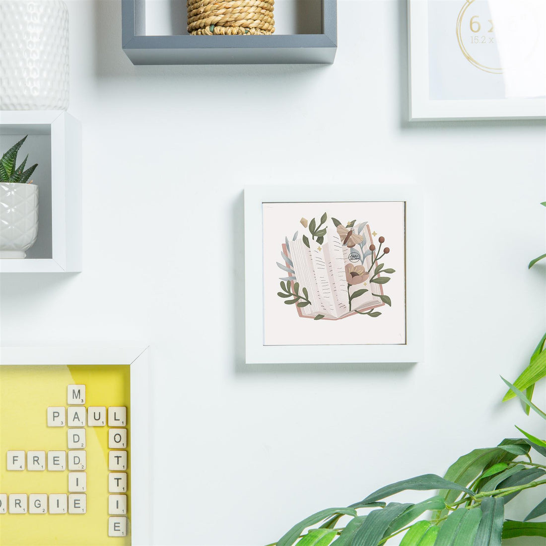 White 6" x 6" Shadow Box Photo Frame with 2" x 2" White Mount &amp; White Spacer