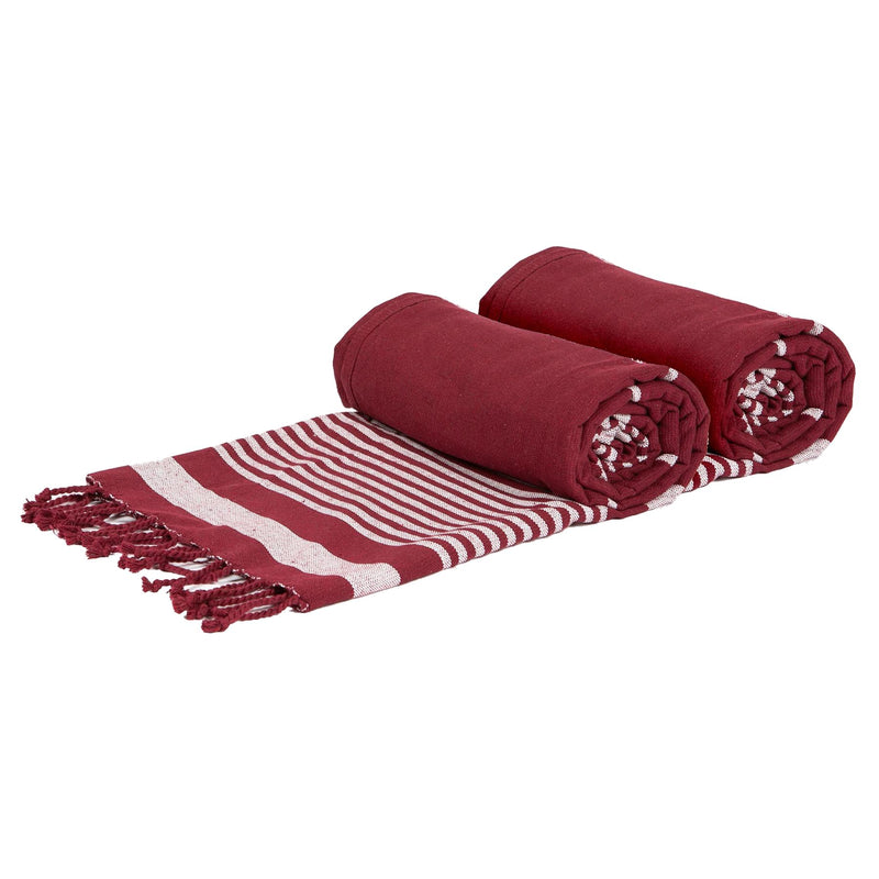 Nicola Spring 2pc Deluxe Turkish Cotton Towels Set - Burgundy