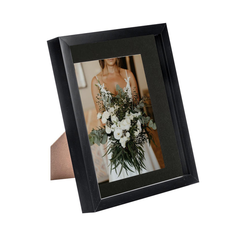 8" x 10" Black 3D Box Photo Frame with 5" x 7" Mount - by Nicola Spring