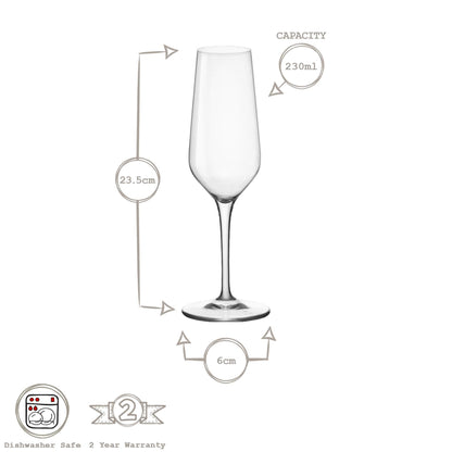 230ml Electra Champagne Flutes - Pack of Six