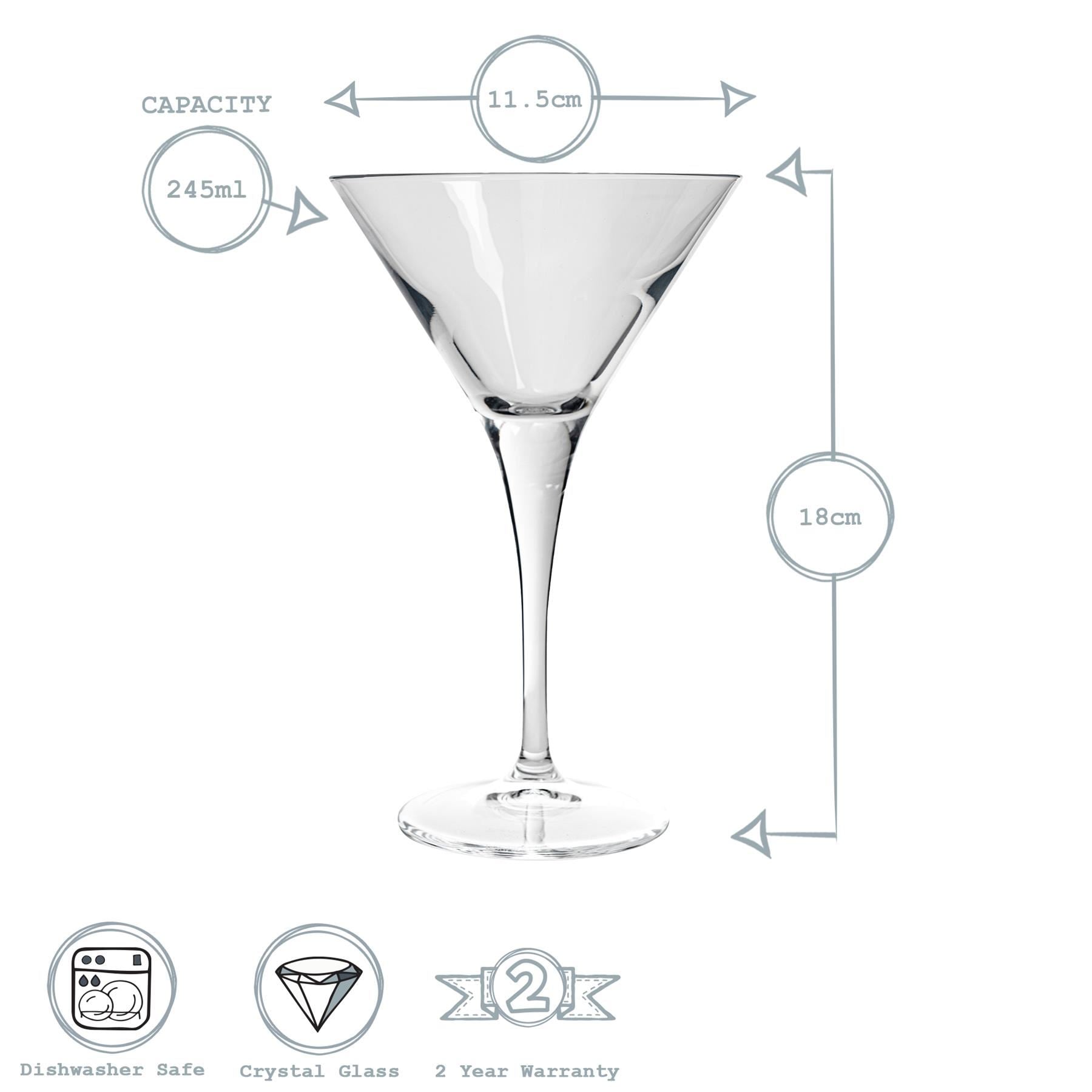 245ml Ypsilon Martini Cocktail Glasses - Pack of Six