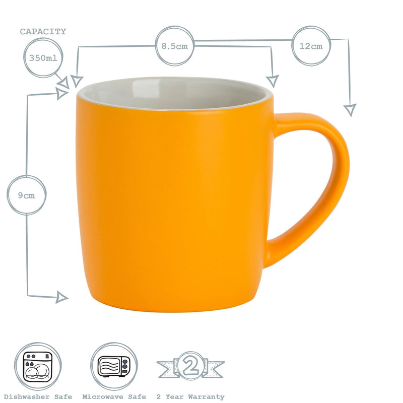 350ml Matt Coloured Coffee Mug - By Argon Tableware