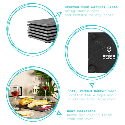 12pc Rectanglar Linea Slate Placemats &amp; Coasters Set