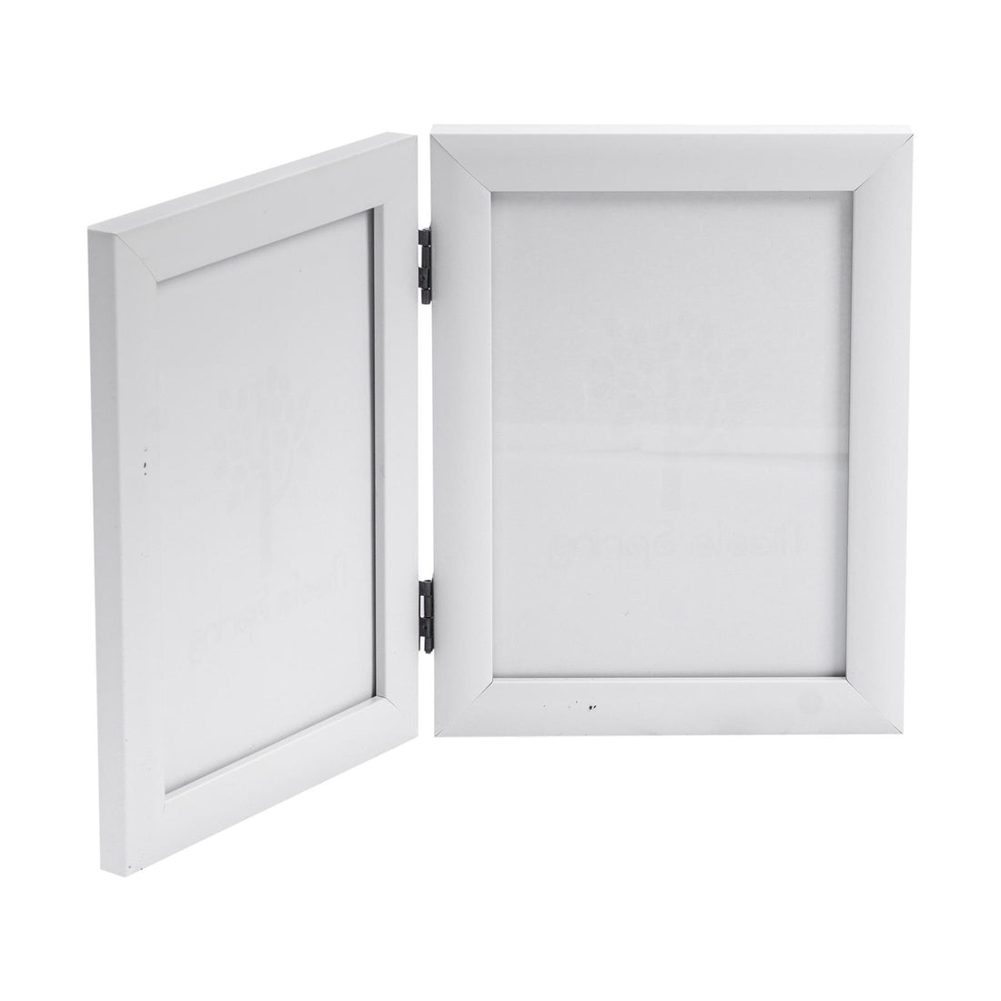 White 5" x 7" Folding Double Photo Frame