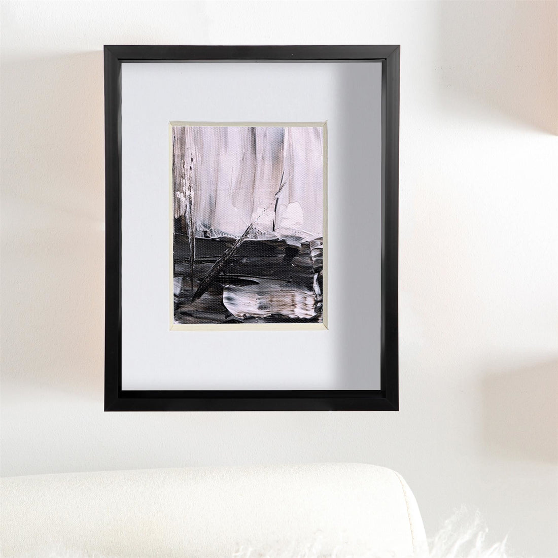 Black 8" x 10" Deep Shadow Box Photo Frame with 4" x 6" White Mount