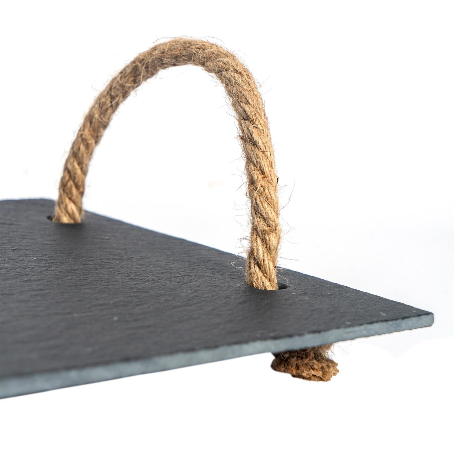 40cm x 20cm Rope Handle Slate Serving Platter