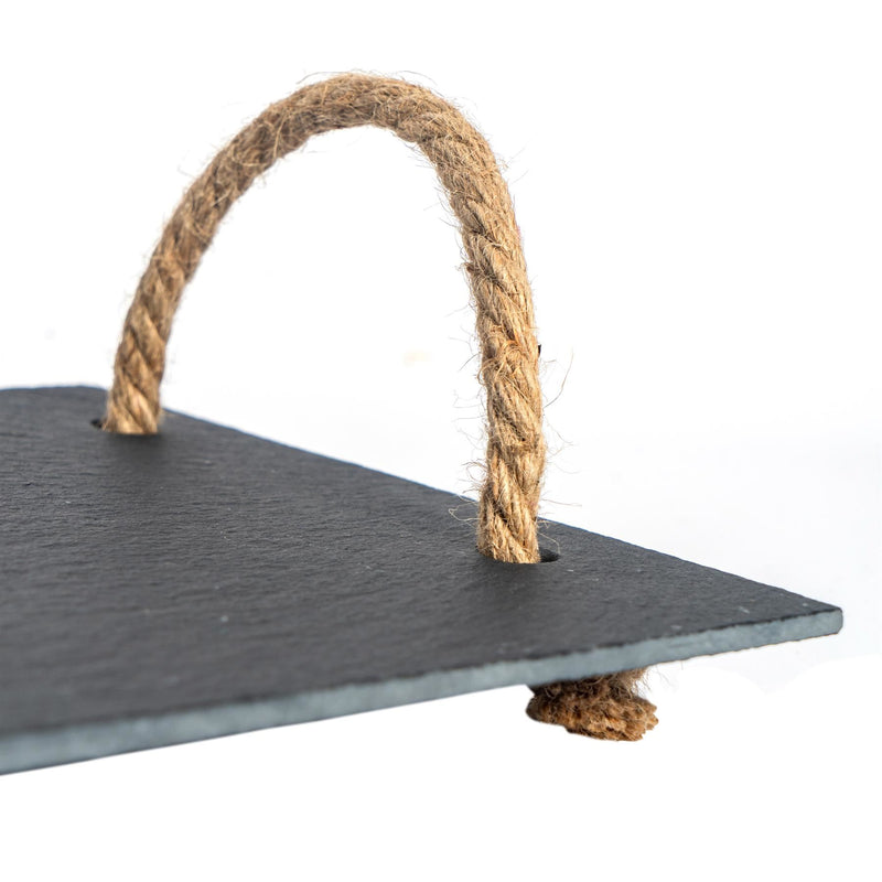 40cm x 20cm Rope Handle Slate Serving Platter - By Argon Tableware