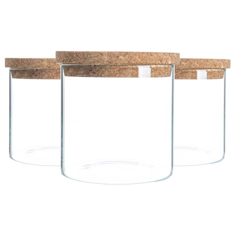 550ml Cork Lid Storage Jars - Pack of 3 - By Argon Tableware