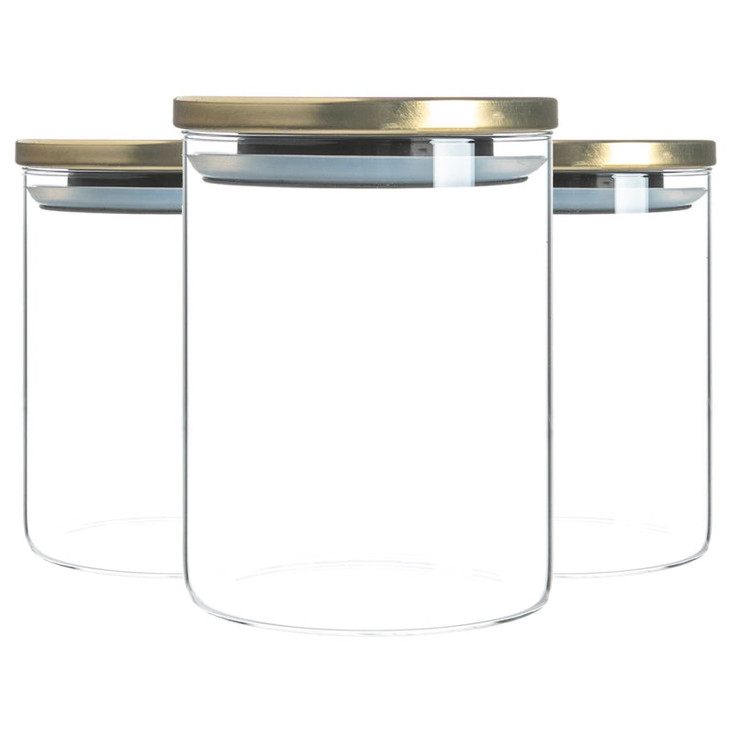 750ml Metal Lid Storage Jars - Pack of Three - By Argon Tableware