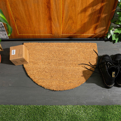 60cm x 40cm Brown Coir Half Moon Door Mat