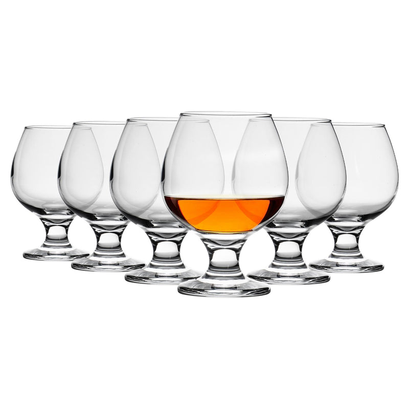 390ml Misket Brandy Snifter Glasses - Clear - Pack of 6  - By LAV