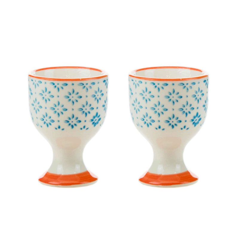 Hand Printed China Egg Cups - Pack of Two - By Nicola Spring