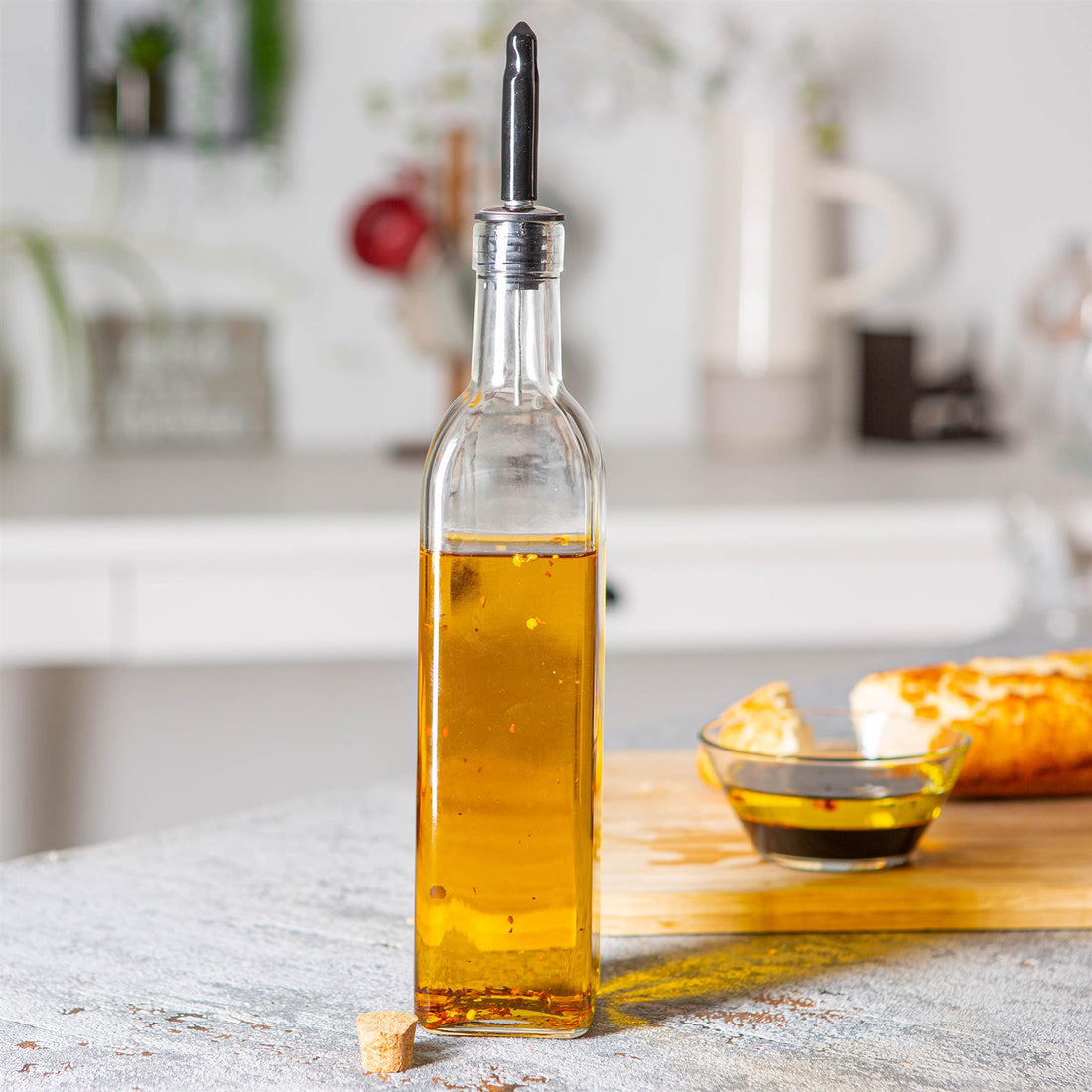 500ml Olive Oil Pourer Glass Bottle with Cork Lid