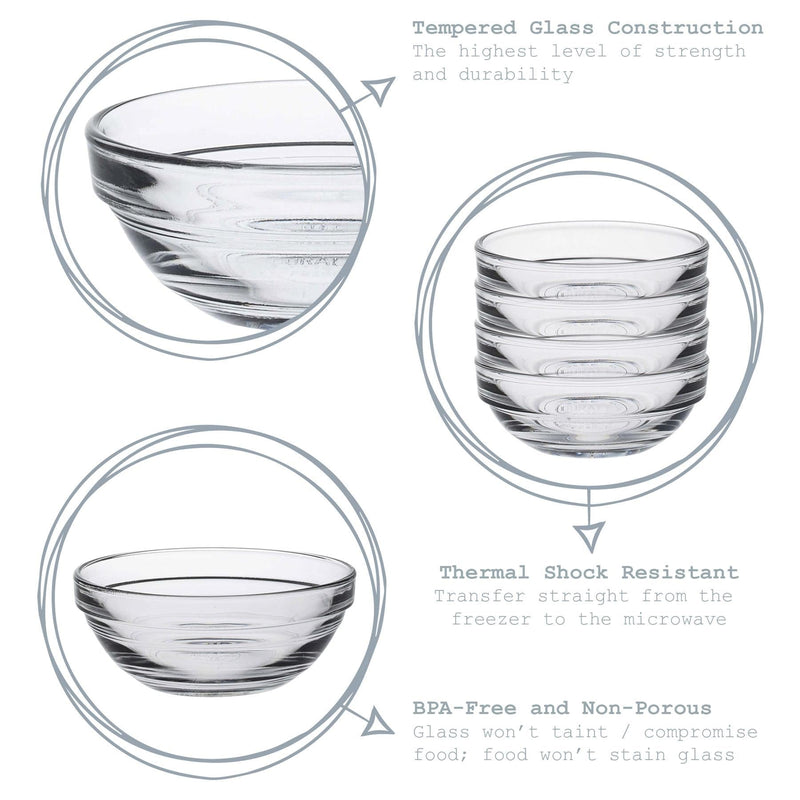 17cm Clear Lys Glass Nesting Mixing Bowl - By Duralex