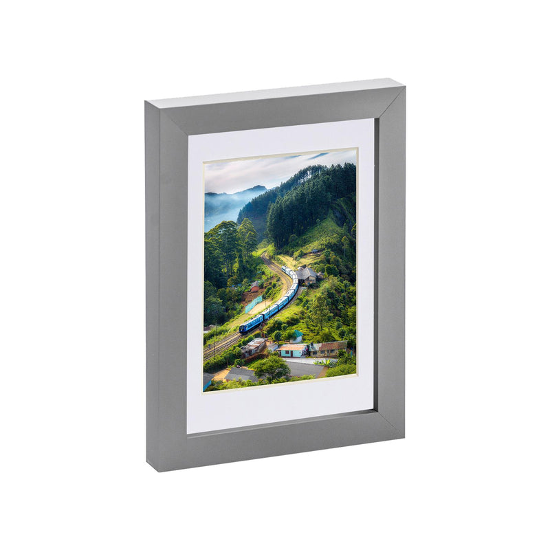5" x 7" Grey Photo Frame with 4" x 6" Mount - By Nicola Spring