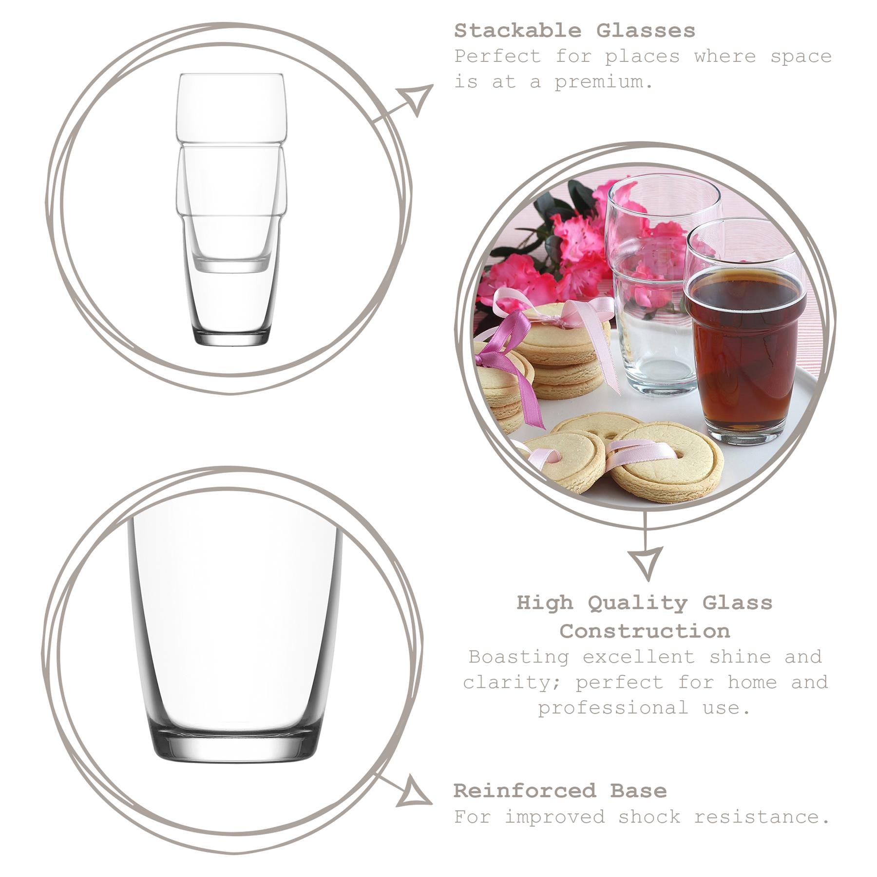 12pc Galata Stacking Tumbler &amp; Highball Glasses Set