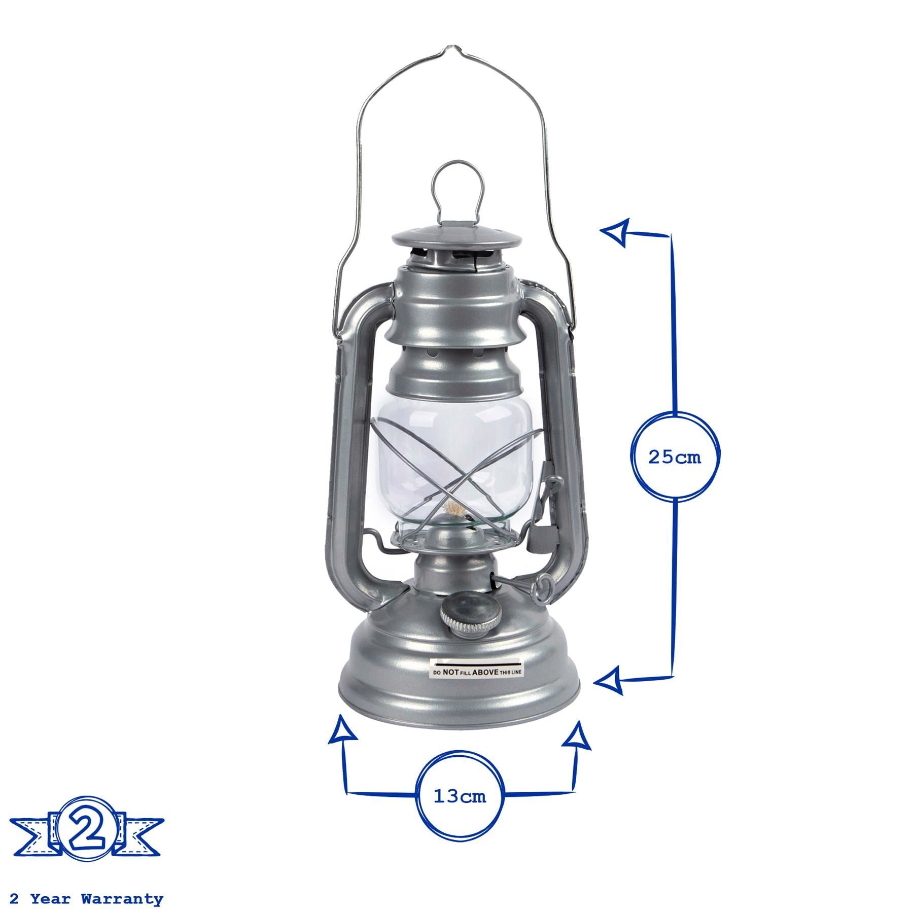 25cm Paraffin Metal Hurricane Lantern