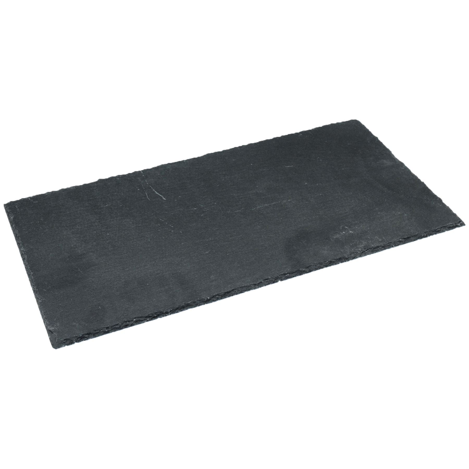 29cm x 12cm Rectangular Natural Slate Serving Plate - Pack of Three