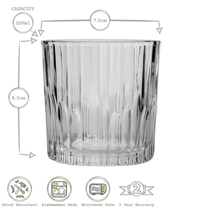 220ml Manhattan Whisky Glasses - Pack of Six