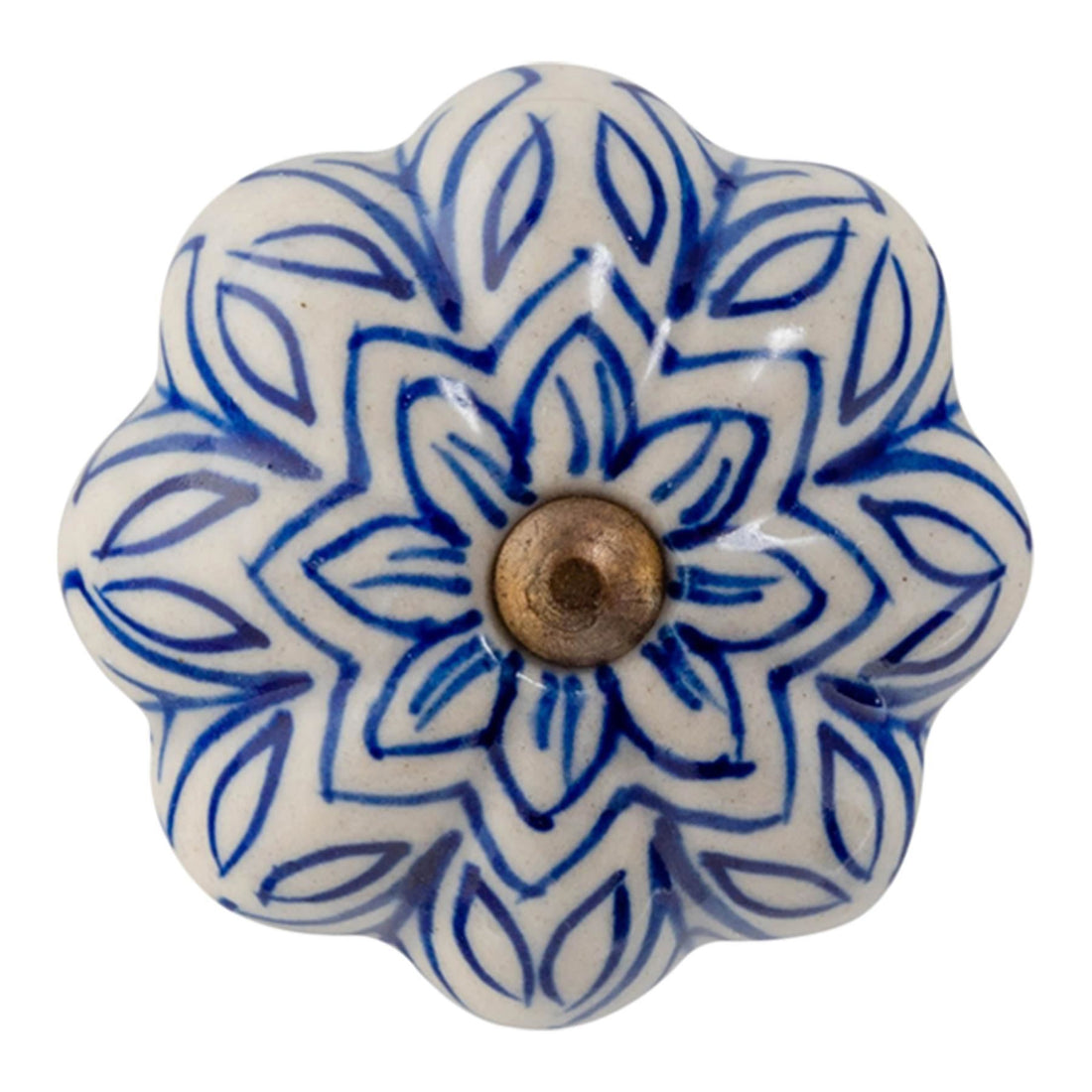 Navy 4.5cm Vintage Floral Ceramic Cabinet Knob