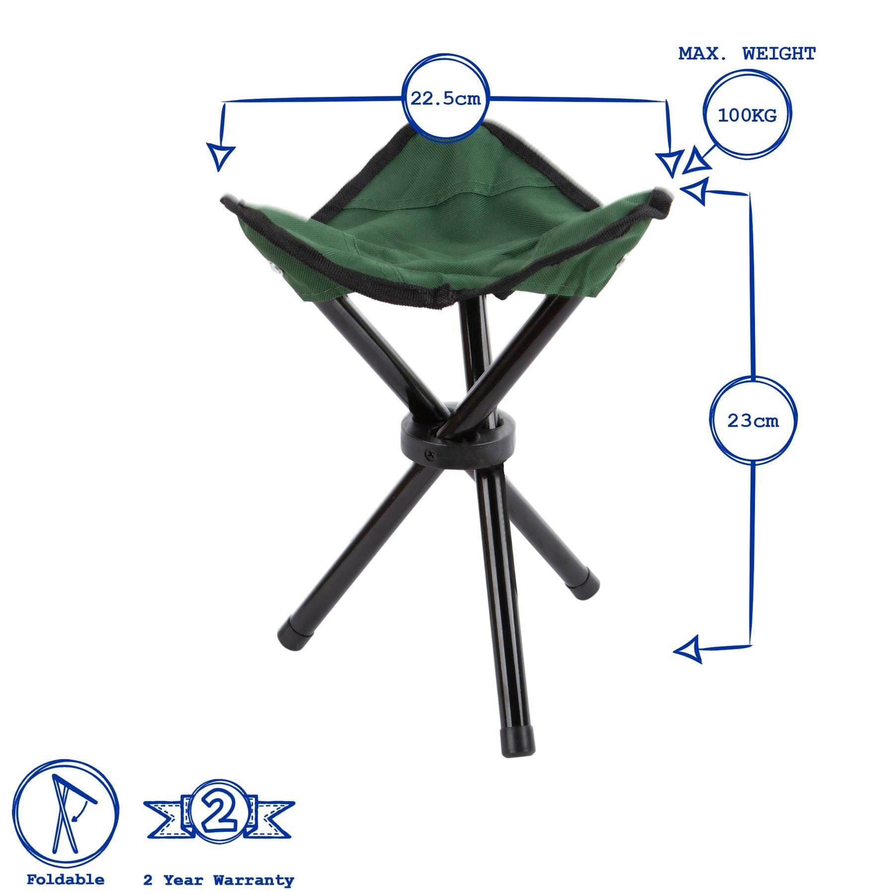 Green Foldaway Canvas Camping Stool