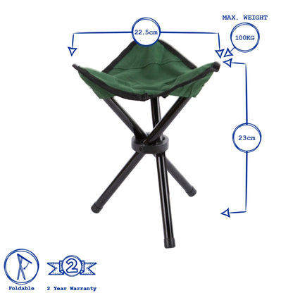 Green Foldaway Canvas Camping Stool