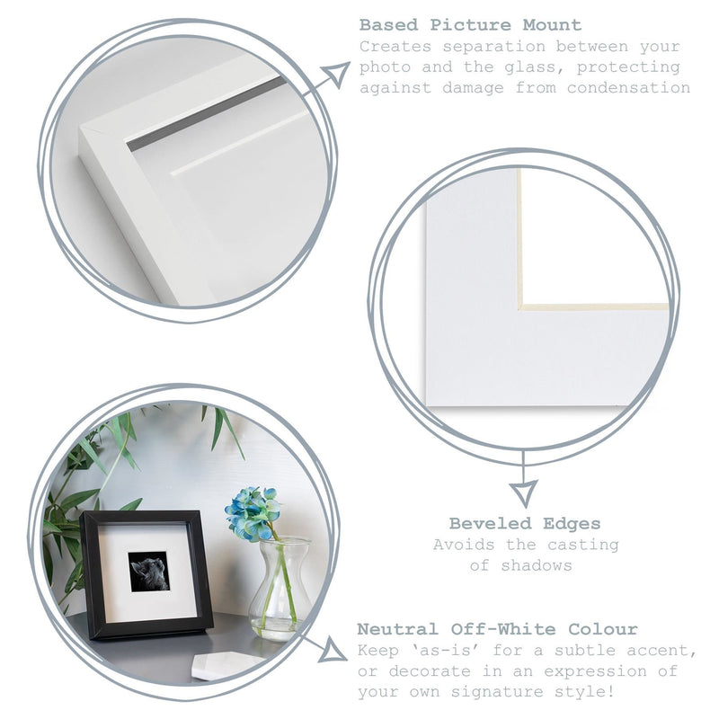 10 Picture Mounts for 6" x 6" Frame | Photo Size 2" x 2" - By Nicola Spring