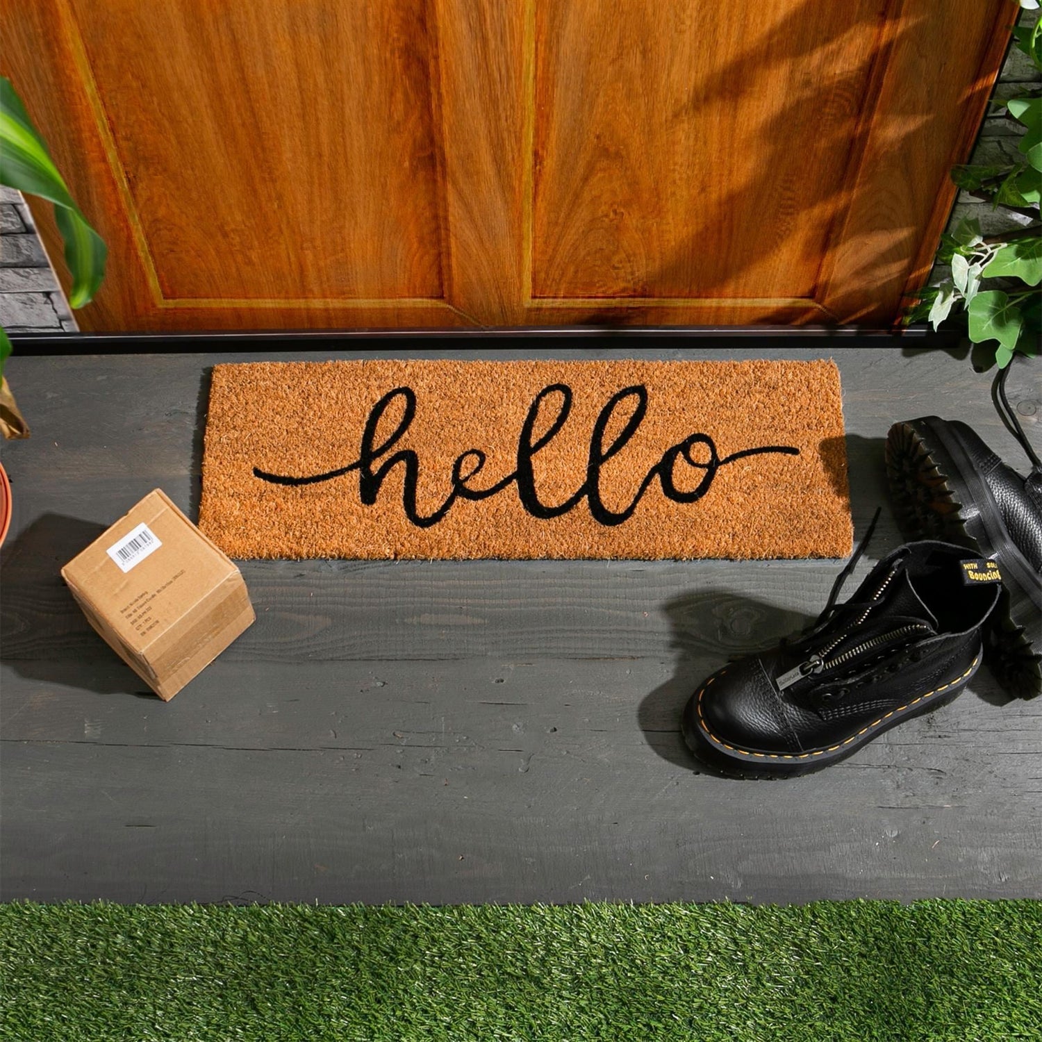 60cm x 20cm Hello Coir Step Door Mat