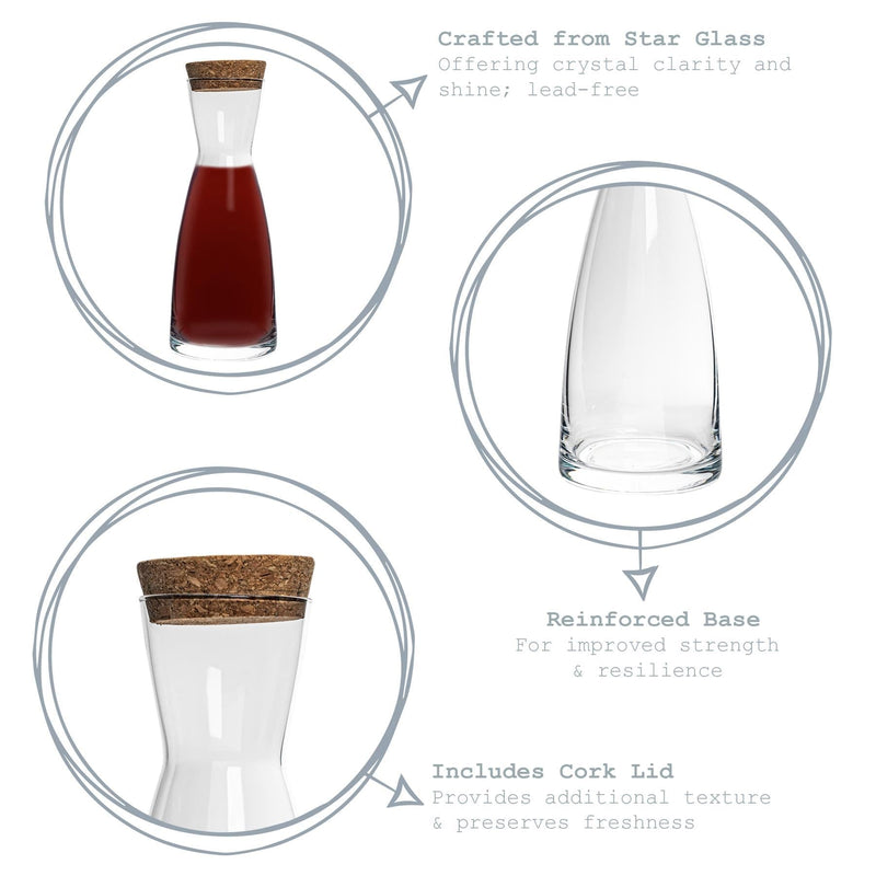 285ml Ypsilon Glass Carafe with Cork Lid - By Bormioli Rocco