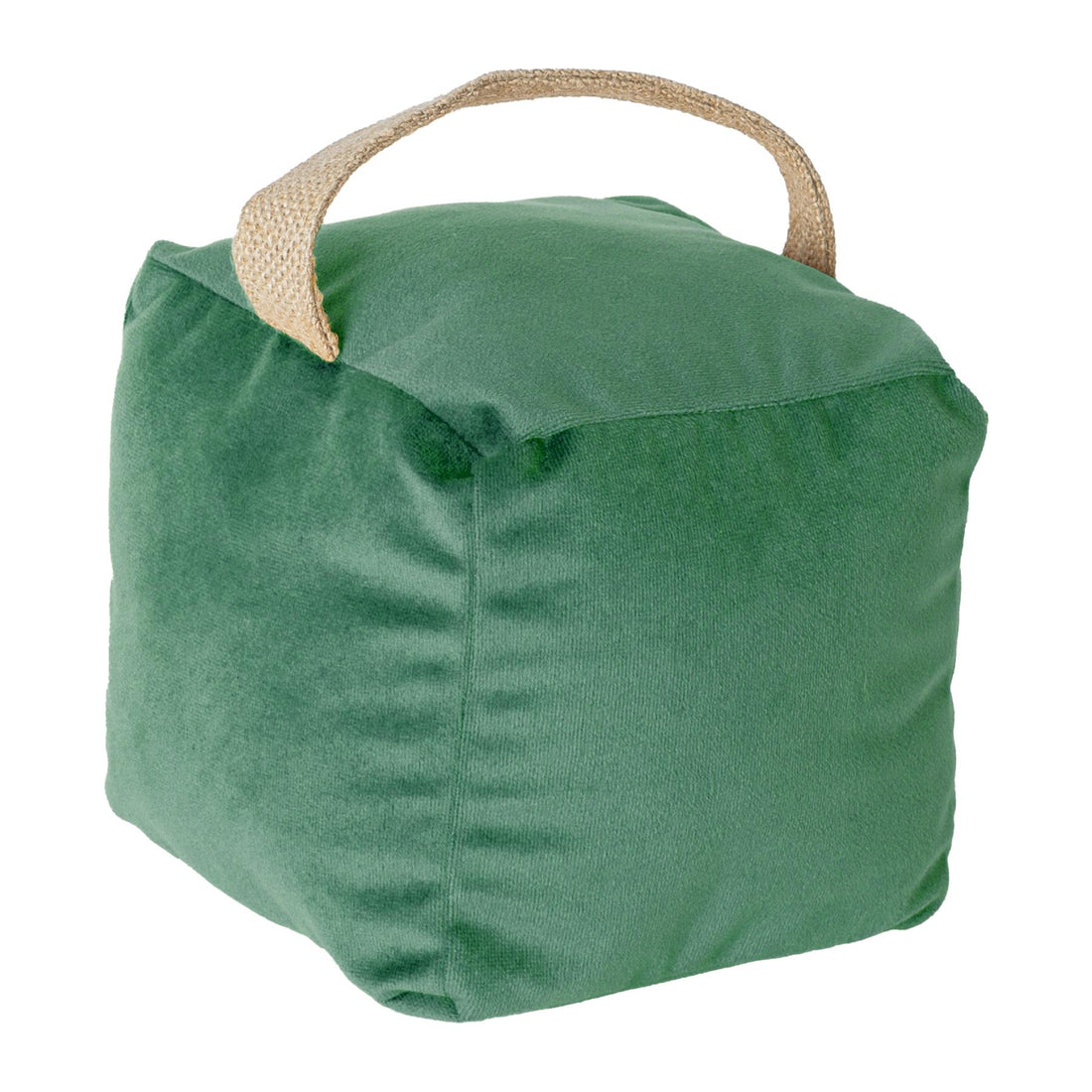 Green Velvet Cube Doorstop