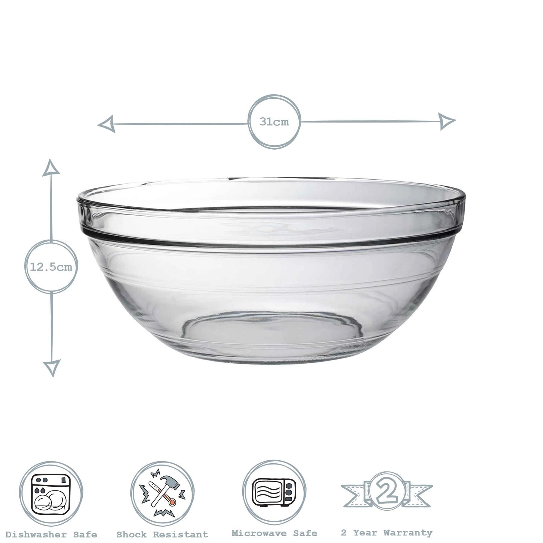 31cm Clear Lys Glass Nesting Mixing Bowl