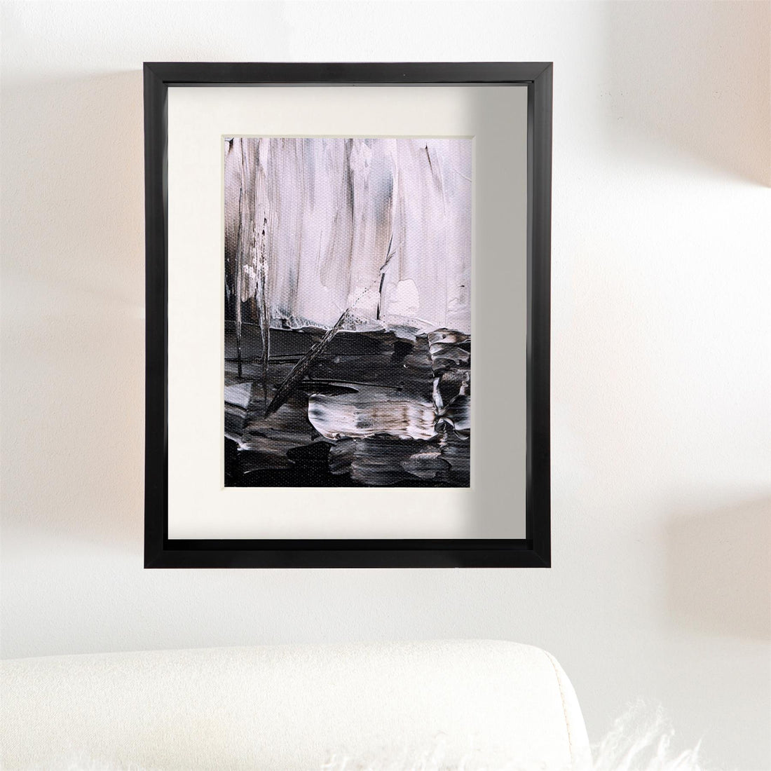 Black 8" x 10" Deep Shadow Box Photo Frame with 5" x 7" Ivory Mount